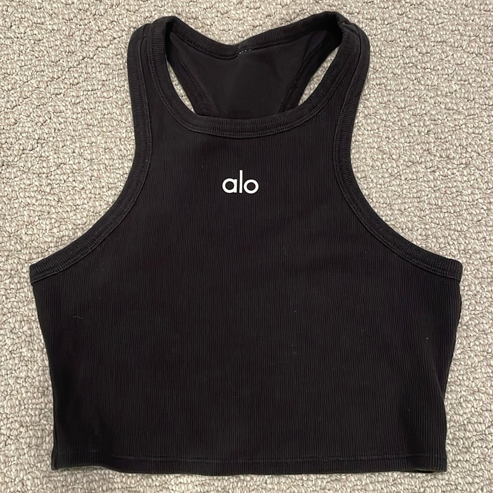 Alo Cotton Ribbed Racerback Tank-Size Small